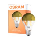Osram Classic LED E27 Pear Filament Mirror Gold 6.5W 650lm - 827 Extra Warm White | Replaces 50W