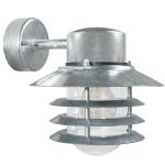 Nordlux Vejers Wall Light Galvanized Steel and Glass Grey | IP54 - Suitable for E27