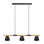 Nordlux Theo 3-Rail Pendant Metal and Wood Black | Suitable for 3x GU10