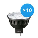 Multipack 10x Philips Master LED Spot GU5.3 MR16 7.5W 500lm 24D - 930 Warm White | Best Colour Rendering - Dimmable - Replaces 50W