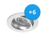 Multipack 6x Noxion Recessed Spot Vision MR16 Tiltable Aluminium | Cutout 69mm - GU10 Socket