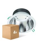 Multipack 4x Philips LED Downlight Coreline DN142B Aluminium White 19.2W 2300lm 60D - 830 Warm White | Cutout 200mm - IP20 - UGR<19