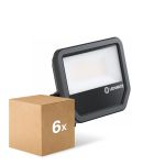 Multipack 6x Ledvance LED Floodlight Aluminium Black 41W 5500lm 100D - 830 Warm White | IP66 - Symmetrical