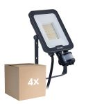 Multipack 4x Philips LED Floodlight Ledinaire BVP167 30W 3600lm 110D - 830-840-865 CCT | IP65 - Motion and Light Sensor - Symmetrical