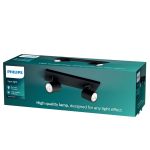 Philips Runner LED Spot Metal Black | Suitable for 2x GU10