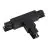 3 phase T-connector V earth right - Black