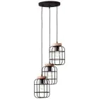 Brilliant Gwen Pendant Metal Wood Black | 420mm - Suitable for 3x E27