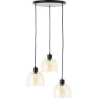 Brilliant Casto Pendant Glass Pendant Metal Black Beige | 510mm - Suitable for 3x E27