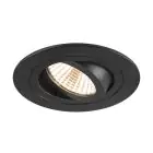 SLV New Tria 75 Spot Aluminium Black Round 8.3W 705lm 38D - 927 Extra Warm White | Cutout 75mm -  Best Colour Rendering - Dimmable 