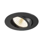 SLV New Tria 68 Spot Aluminium Black Round 8.3W 750lm 38D - 930 Warm White | Cutout 68mm -  Best Colour Rendering - Dimmable 