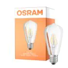Osram Classic LED E27 Edison Filament Clear 6.5W 806lm - 827 Extra Warm White | Replaces 60W