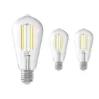 Multipack 3x Calex Smart Tuya Wifi E27 Edison Filament 7W 806lm - 818-830 Tunable White | Dimmable - Replaces 60W