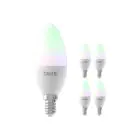 Multipack 5x Calex Smart Tuya Wifi E14 Candle 5W 470lm - 822-840 Tunable White | RGBW - Dimmable - Replaces 40W