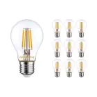 Multipack 10x Noxion Lucent Filament LED E27 Pear Clear 7W 806lm - 827 Extra Warm White | Replaces 60W