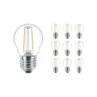 Multipack 10x Philips Corepro LED Bulb E27 Pear Clear 7W 806lm - 827 Extra Warm White | Replaces 60W