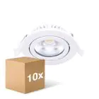 Multipack 10x Noxion LED Adjustable Slim Spot White Round 6W 350lm 60D - 920-930 Dim To Warm | 85mm - IP54 - Dimmable - Best Colour Rendering