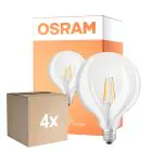Multipack 4x Osram LED Superstar E27 Globe G125 Filament Clear 11W 1521lm - 927 Extra Warm White | Best Colour Rendering - Replaces 100W