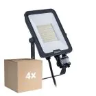 Multipack 4x Philips LED Floodlight Ledinaire BVP167 50W 6000lm 110D - 830-840-865 CCT | IP65 - Motion and Light Sensor - Symmetrical