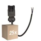 Multipack 25x Noxion GST - Compatible Supply Cable Black - Male + Open Ends - 0,3m - 2 pole 0,75mm2