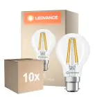 Multipack 10x Ledvance Classic LED B22 Pear Filament Clear 5.9W 806lm - 827 Extra Warm White | Dimmable - Replaces 60W